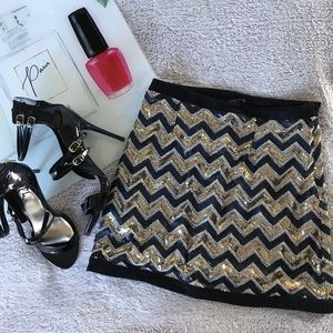 Sparkly skirt with or without  black heels